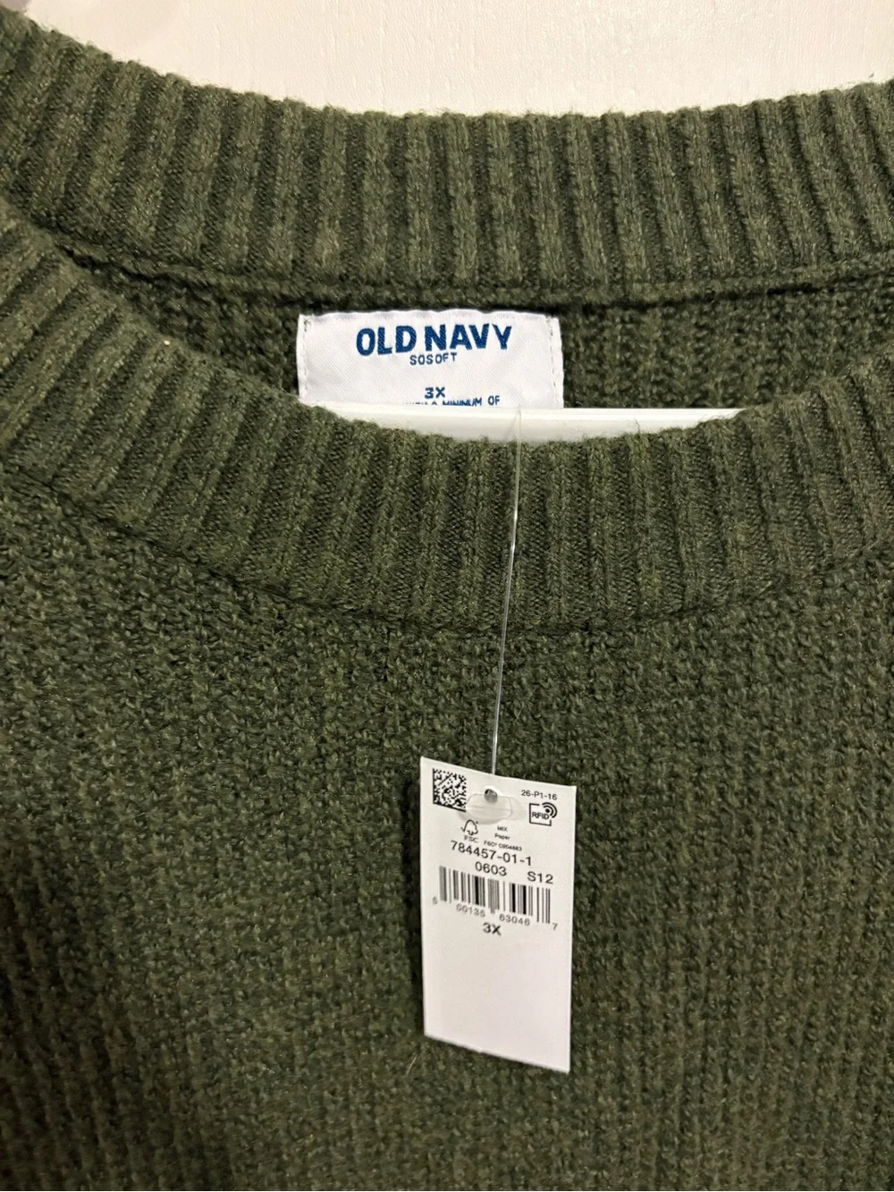 New Old Navy So Soft Crew Neck Pullover Sweater Women’s Size 3X Green